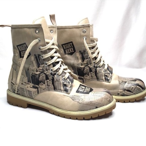 Dogo Vegan Leather New York Skyline Boots Size 9 - Picture 1 of 9